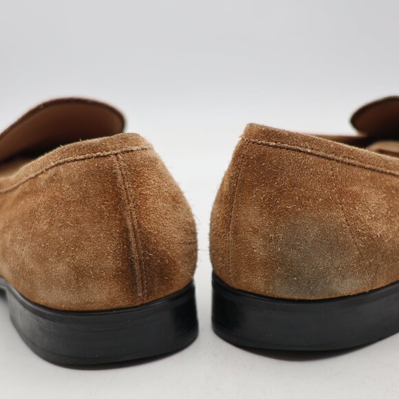 Salvatore Ferragamo Flori 2 Men's 9 EE Beige Suede Loafer Slip On Dress Shoes - Picture 10 of 12